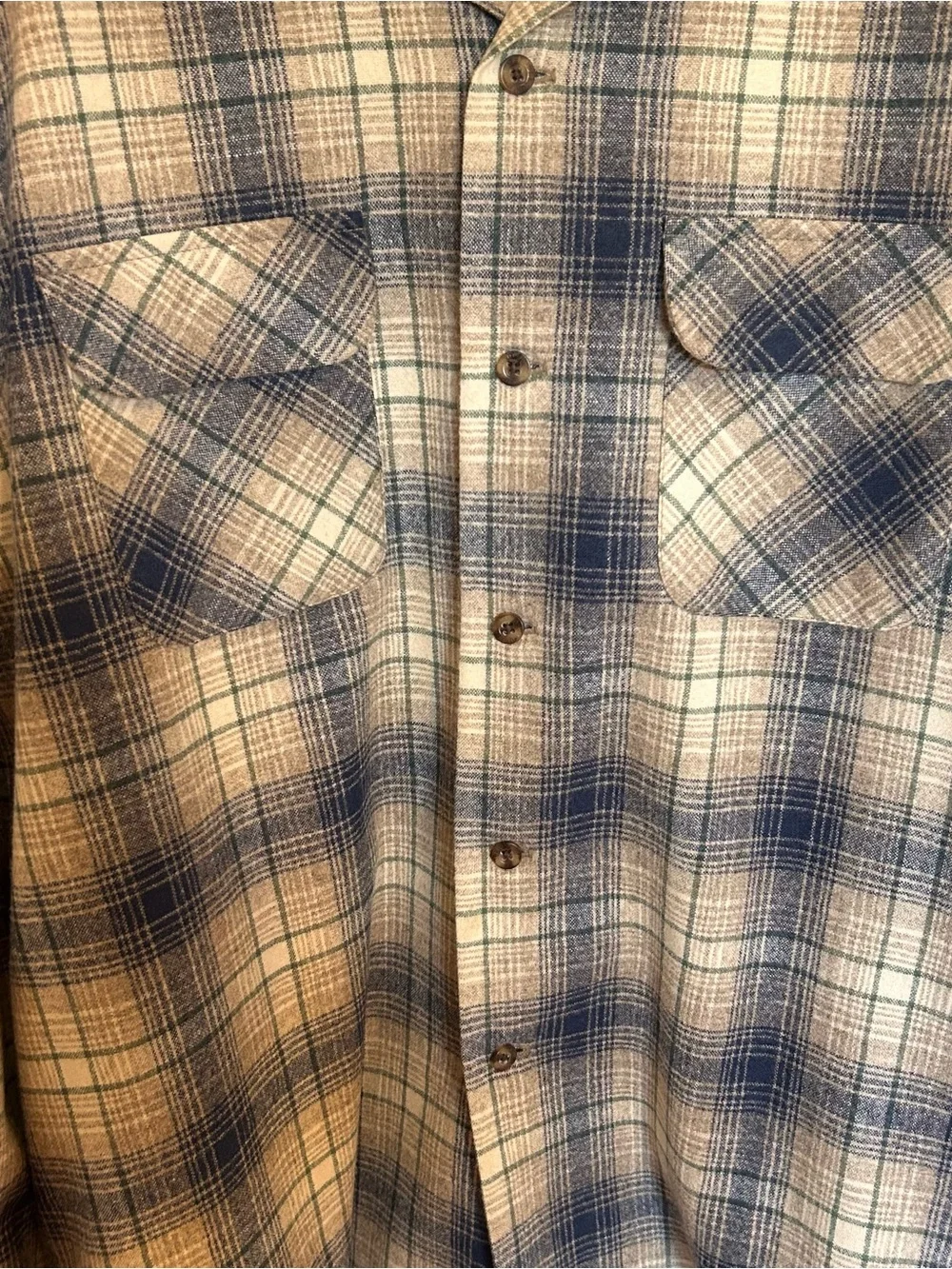 Pendleton Navy and Cream Plaid Button-Up Board Shirt - Picture 11 of 13